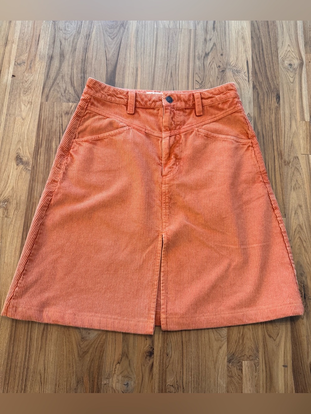 We The Free Orange Corduroy Skirt Women’s 2 Above the Knee